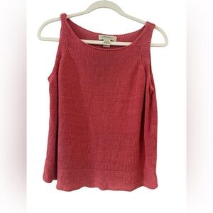 Eddie Bauer Women XL Knit Tank Top Sleeveless Peach Pink Stretchy